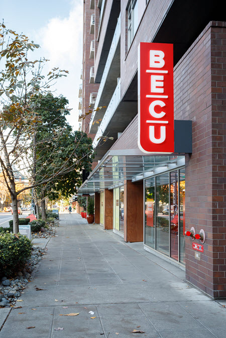 BECU sign outside South Lake Union location